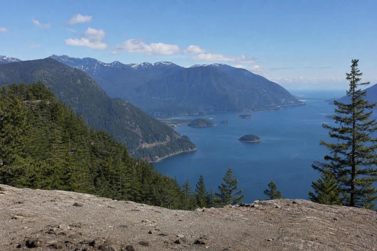 A Sea to Sky Highway viewpoint over Howe Sound on the way to Whistler