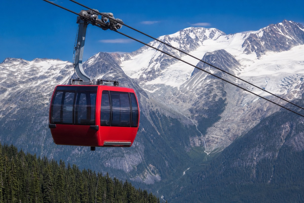The Peak 2 Peak Gondola spanning Whistler and Blackcomb mountains